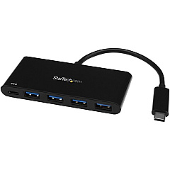 StarTech 4 Port USB C Hub with 4x USB Type-A (USB 3.0 SuperSpeed 5Gbps) - 60W Power Delivery Passthrough - Portable C to A Adapter Hub (HB30C4AFPD) StarTech 4 Port USB C Hub with 4x USB Type-A (USB 3.0 SuperSpeed 5Gbps) - 60W Power Delivery Passthrough - Portable C to A Adapter Hub (HB30C4AFPD)