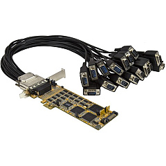 StarTech 16 Port PCI Express Serial Card - Low-Profile - High-Speed PCIe Serial Card with 16 DB9 RS232 Ports (PEX16S550LP)