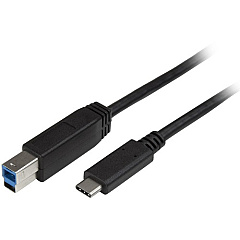 StarTech 2m 6 ft USB C to USB B Printer Cable - M/M - USB 3.0 - USB B Cable - USB C to USB B Cable - USB Type C to Type B Cable (USB315CB2M)