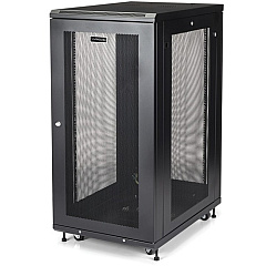 StarTech 24U 19" Server Rack Cabinet 4 Post Adjustable Depth 2-30" w/Casters/Cable Management/1U Shelf, Locking Doors and Side Panels (RK2433BKM)