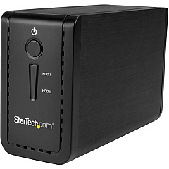 StarTech 2-Bay 3.5" HDD Enclosure with RAID - USB 3.1 - SATA (6Gbps) - Dual 3.5" HDD/SSD/SSHD External Drive Enclosure - USB-C and USB-A (S352BU313R)