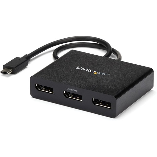 StarTech 3-Port Multi Monitor Adapter - USB-C to DisplayPort 1.2 Video Splitter - USB Type-C to DP MST Hub - TB3 Compatible - Windows (MSTCDP123DP)