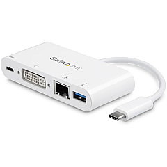 StarTech USB C Multiport Adapter to DVI-D (Digital) Video - 60W PD Passthrough/GbE/USB-A - Portable USB Type-C/Thunderbolt 3 Mini Dock (DKT30CDVPD) StarTech USB C Multiport Adapter to DVI-D (Digital) Video - 60W PD Passthrough/GbE/USB-A - Portable USB Type-C/Thunderbolt 3 Mini Dock (DKT30CDVPD)