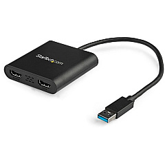StarTech USB 3.0 to Dual HDMI Adapter, 1x 4K & 1x 1080p, External Graphics Card, USB Type-A Dual Monitor Display Adapter, Windows Only (USB32HD2) StarTech USB 3.0 to Dual HDMI Adapter, 1x 4K & 1x 1080p, External Graphics Card, USB Type-A Dual Monitor Display Adapter, Windows Only (USB32HD2)