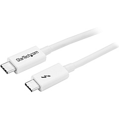 StarTech 1m Thunderbolt 3 Cable - 20Gbps - White - Thunderbolt / USB-C / DisplayPort Compatible - Thunderbolt 3 USB-C Cable (TBLT3MM1MW)