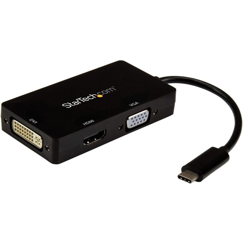 StarTech USB-C Multiport Video Adapter - 3-in-1 USB Type-C Video Adapter - USB-C to VGA, DVI, HDMI - 4K 30 Hz - CDPVGDVHDBP