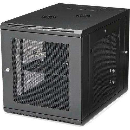 StarTech 12U 19" Wall Mount Network Cabinet - 24" Deep Hinged Vented Server Room Enclosure Locking Flexible IT Equipment Rack w/Shelf (RK1232WALHM)