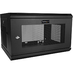 StarTech 2 Post 6U 19" Wall Mount Network Cabinet 15" Deep - Locking Vented IT Data Equipment/Switch Rack Enclosure w/Shelf/Hook&Loop (RK616WALM)