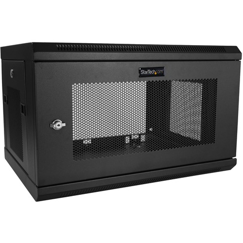 StarTech 2 Post 6U 19" Wall Mount Network Cabinet 15" Deep - Locking Vented IT Data Equipment/Switch Rack Enclosure w/Shelf/Hook&Loop (RK616WALM)