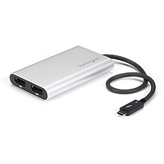 StarTech Thunderbolt 3 to Dual DisplayPort Adapter - 4K 60Hz Dual Monitor TB3 DisplayPort 1.2 Video Adapter - Thunderbolt 3 Certified (TB32DP2T)