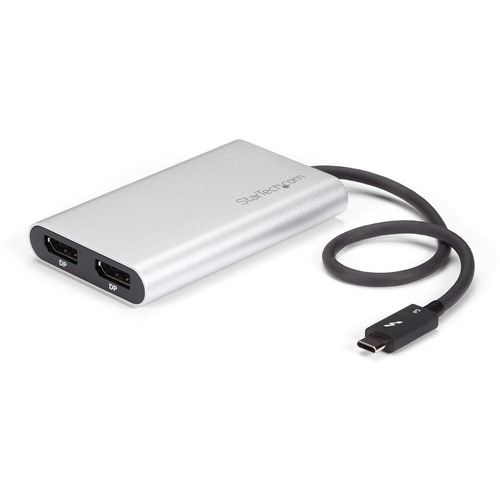 StarTech Thunderbolt 3 to Dual DisplayPort Adapter - 4K 60Hz Dual Monitor TB3 DisplayPort 1.2 Video Adapter - Thunderbolt 3 Certified (TB32DP2T)