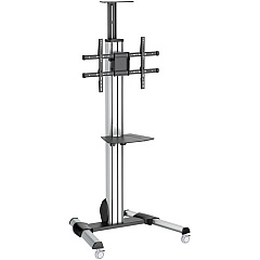 StarTech TV Cart - For 32" to 75" Displays - AV Cart - Height Adjustable - Lockable Wheels - Flat Screen TV Cart - Media Cart on Wheels (STNDMTV70)