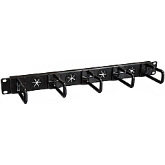 StarTech 1U 19" Cable Management Organizer - D Ring Hook Network/Server Rack Cord Manager - Data Center Horizontal Wire Panel (CABLMANAGERH)