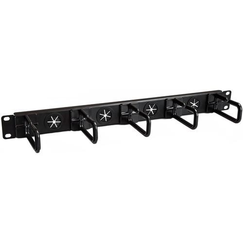 StarTech 1U 19" Cable Management Organizer - D Ring Hook Network/Server Rack Cord Manager - Data Center Horizontal Wire Panel (CABLMANAGERH)