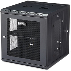 StarTech 12U 19" Wall Mount Network Cabinet - 20" Deep Hinged Locking IT Data Enclosure - Flexible Vented Rack w/Shelf - Switch Depth (RK1224WALHM)