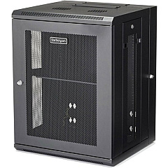 StarTech 15U 19" Wall Mount Network Cabinet - 16" Deep Hinged Locking Flexible IT Data Equipment Rack Vented Switch Enclosure w/Shelf (RK1520WALHM)