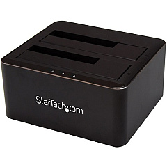 StarTech Dual-Bay USB 3.0 to SATA Hard Drive Docking Station, 2.5/3.5" SATA I/II/III, SSD/HDD Dock, USB Hard Drive Bays, Top-Loading (SDOCK2U33V)