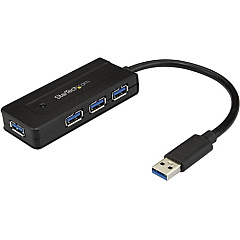 StarTech 4 Port USB 3.0 Hub SuperSpeed 5Gbps w/ Fast Charge - Portable USB 3.1 Gen 1 Type-A Laptop/Desktop Hub - USB Bus/Self Powered (ST4300MINI)