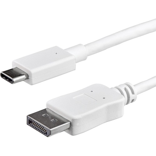 StarTech 3ft/1m USB C to DisplayPort 1.2 Cable 4K 60Hz - USB Type-C to DP Video Adapter Monitor Cable HBR2 - TB3 Compatible - White (CDP2DPMM1MW)