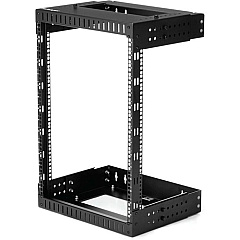 StarTech 15U 19" Wall Mount Network Rack - Adjustable Depth 12-20" Open Frame for Server Room /AV/Data/Computer Equipment w/Cage Nuts (RK15WALLOA)