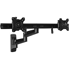 StarTech Wall Mount Dual Monitor Arm - Articulating Ergonomic VESA Wall Mount for 2x 24" Screens - Synchronized Adjustable Crossbar (ARMDUALWALL)