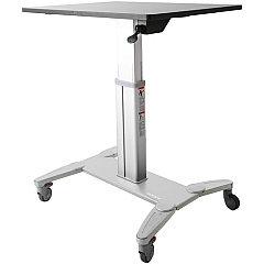 StarTech Mobile Standing Desk - Portable Sit-Stand Ergonomic Height Adjustable Cart on Wheels - Rolling Computer/Laptop Workstation (STSCART)
