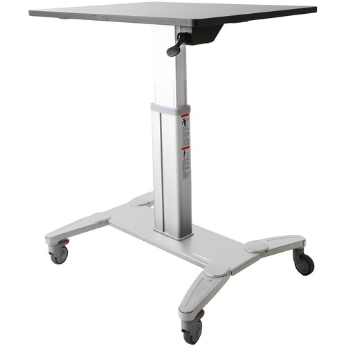 StarTech Mobile Standing Desk - Portable Sit-Stand Ergonomic Height Adjustable Cart on Wheels - Rolling Computer/Laptop Workstation (STSCART)