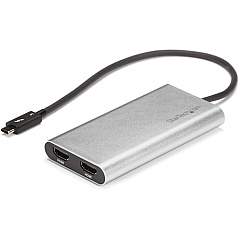 StarTech Thunderbolt 3 to Dual HDMI 2.0 Adapter - 4K 60Hz Dual Monitor TB3 HDMI Video Adapter - Thunderbolt 3 Certified -Mac & Windows (TB32HD24K60)