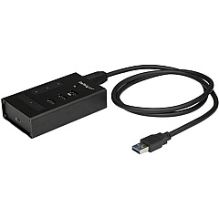 StarTech 4 Port USB 3.0 Hub - 1x USB-C & 3x USB-A - Mountable Metal USB Type-A Hub - 5Gbps USB 3.1/3.2 Gen 1 - Self Powered - BC 1.2 (HB30A3A1CST)