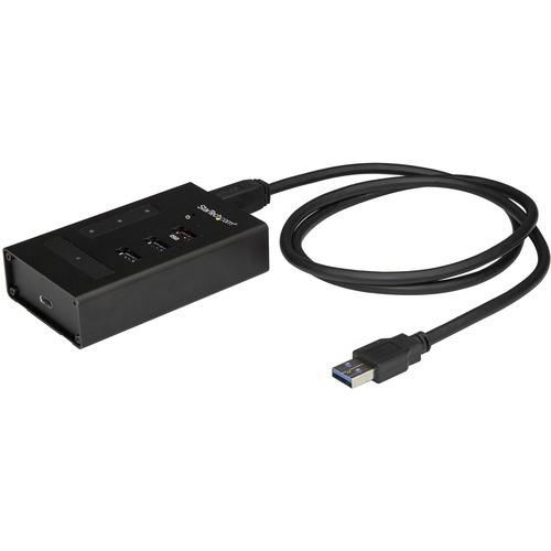 StarTech 4 Port USB 3.0 Hub - 1x USB-C & 3x USB-A - Mountable Metal USB Type-A Hub - 5Gbps USB 3.1/3.2 Gen 1 - Self Powered - BC 1.2 (HB30A3A1CST)