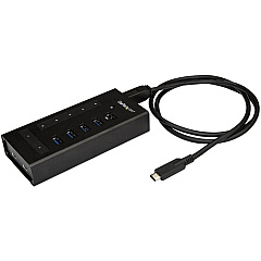 StarTech 7 Port USB C Hub - 2x USB-C & 5x USB-A - Mountable Metal USB 3.0 Type-C Hub - 5Gbps USB 3.1/3.2 Gen 1 - Self Powered - BC 1.2 (HB30C5A2CST)