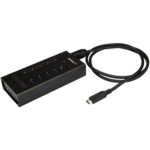 StarTech 7 Port USB C Hub - 2x USB-C & 5x USB-A - Mountable Metal USB 3.0 Type-C Hub - 5Gbps USB 3.1/3.2 Gen 1 - Self Powered - BC 1.2 (HB30C5A2CST)