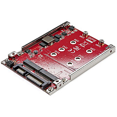 StarTech Dual-Slot M.2 to SATA Adapter - M.2 SATA Adapter for 2.5" Drive Bay - M.2 Adapter - M.2 SSD Adapter - M.2 NGFF SSD Adapter - RAID (S322M225R)
