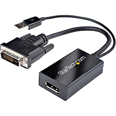 StarTech DVI to DisplayPort Adapter with USB Power - DVI-D to DP Video Adapter - DVI to DisplayPort Converter - 1920 x 1200 (DVI2DP2)