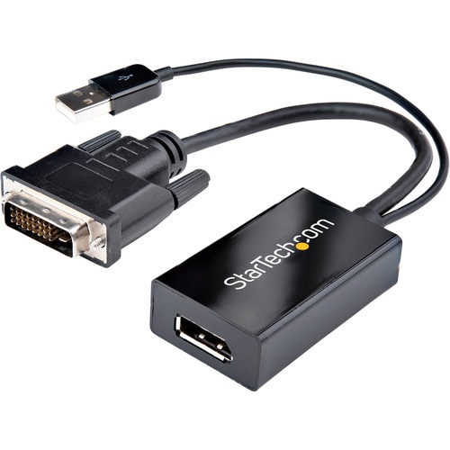 StarTech DVI to DisplayPort Adapter with USB Power - DVI-D to DP Video Adapter - DVI to DisplayPort Converter - 1920 x 1200 (DVI2DP2)