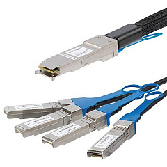 StarTech MSA Uncoded Compatible 1m QSFP+ to 4x SFP+ Direct Attach Breakout Cable - 40GbE - QSFP+ to 4x SFP+ Copper DAC 40 Gbps Low Power (QSFP4SFPPC1M)