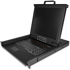 StarTech Rackmount KVM Console - 1U 17" LCD Monitor Single Port VGA KVM Server Rack Drawer includes Cables & Hardware - USB Support (RKCONS1701)