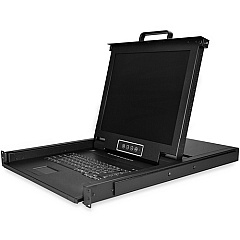 StarTech 8 Port Rackmount KVM Console w/ Cables - Integrated KVM Switch w/ 17" LCD - 1U LCD KVM Drawer 50000 MTBF - USB + VGA Support (RKCONS1708K)