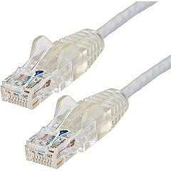 StarTech 1 ft CAT6 Cable - Slim CAT6 Patch Cord - Gray - Snagless RJ45 Connectors - Gigabit Ethernet Cable - 28 AWG - LSZH (N6PAT1GRS)