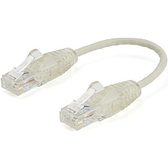 StarTech 6 in CAT6 Cable - Slim CAT6 Patch Cord - Gray Snagless RJ45 Connectors - Gigabit Ethernet Cable - 28 AWG - LSZH (N6PAT6INGRS)