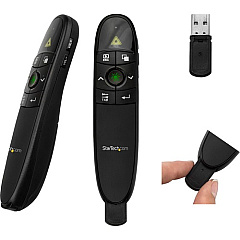 StarTech Wireless Presentation Remote with Red Laser Pointer - 90 ft. - PowerPoint Presentation Clicker for Mac & Windows (PRESREMOTE)