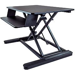 StarTech Sit Stand Desk Converter - Keyboard Tray - Height Adjustable Ergonomic Desktop/Tabletop Standing Desk - Large 35"x21" Surface (ARMSTSLG)