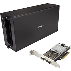 StarTech Thunderbolt 3 to 10GbE Fiber Network Chassis - External PCIe enclosure - 2 Open SFP+ Ports (BNDTB210GSFP)