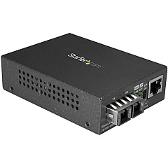StarTech Multimode SC Fiber Ethernet Media Converter - 1000BASE-SX Gigabit Fiber Optic to Copper Bridge - 10/100/1000 Network - 550m (MCMGBSCMM055)