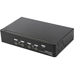 StarTech 4 Port DisplayPort KVM Switch - 4K 60Hz - Single Display - UHD DP 1.2 USB KVM Switch with USB 2.0 Hub & Audio - TAA Compliant (SV431DPUA2)