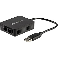 StarTech USB to Fiber Optic Converter - 100Mbps - USB 2.0 Network Adapter - 100Base-FX SC Duplex Multimode Fiber/MMF - 2Km - Compact (US100A20FXSC)