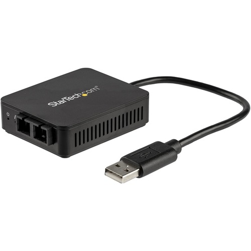 StarTech USB to Fiber Optic Converter - 100Mbps - USB 2.0 Network Adapter - 100Base-FX SC Duplex Multimode Fiber/MMF - 2Km - Compact (US100A20FXSC)