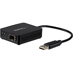 StarTech USB to Fiber Optic Converter - Open SFP - USB 2.0 100Mbps Ethernet Network Adapter - Windows & Linux - SFP Adapter (US100A20SFP)