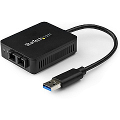 StarTech USB to Fiber Optic Converter - 1000Base-SX SC - USB 3.0 to Gigabit Ethernet Network Adapter - 550m MM - Windows / Mac / Linux (US1GA30SXSC)