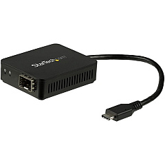 StarTech USB C to Fiber Optic Converter - Open SFP - USB 3.0 Gigabit Ethernet Network Adapter - 1000BASE-SX/LX - Windows / Mac / Linux (US1GC30SFP)